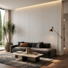 Стеновая 3D МДФ-панель Neman 117x2780x12 мм Ультрамат Белый