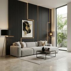 Стінова акустична 3D панель Neman 300x17x2780 мм Титан Софттач