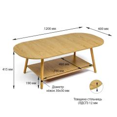 Столик кофейный овальный Sticker wall 120х60х41,5см WOOD BROWN SW-00003363