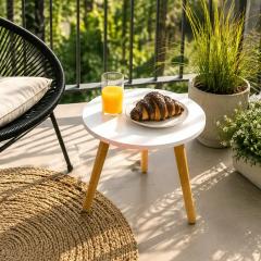 Round coffee table Sticker wall 40x40x31cm White SW-00003366