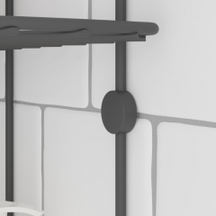 Corner shelf 3-tier with hooks matte black Tekno-Tel 14*26*62 cm LM009H