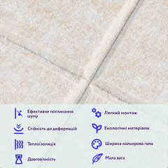 Звукоизоляционная панель Sticker wall 300х300х9мм Молчный меланж SW-00002701