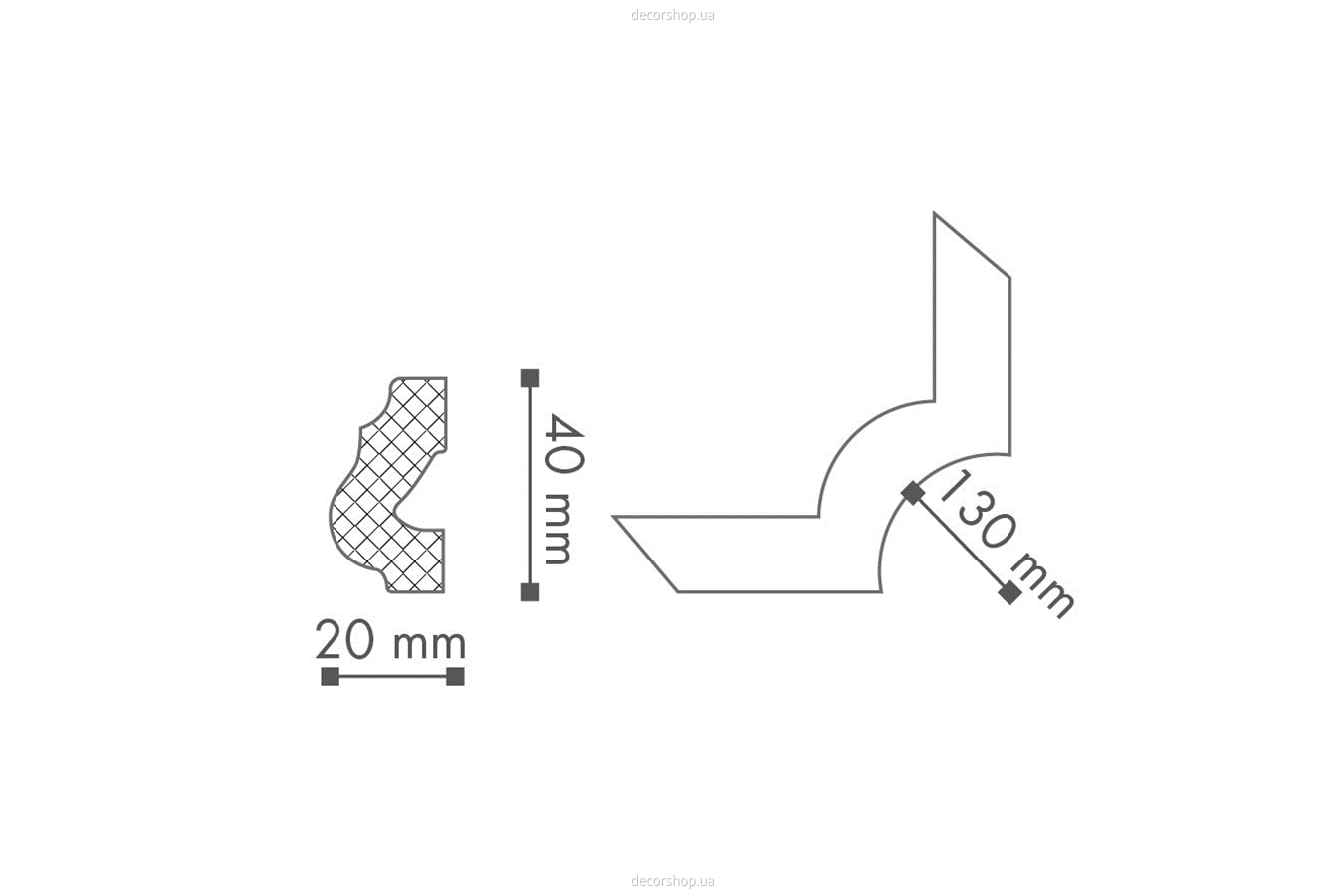 Кутовий елемент для молдингів NMC O 16