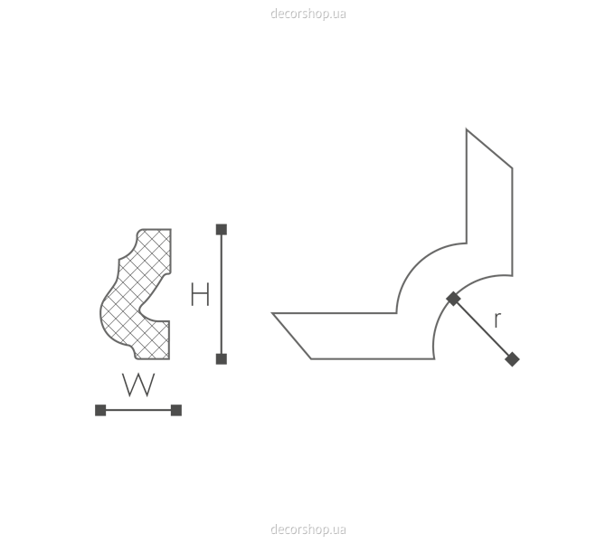 Кутовий елемент для молдингів NMC O 24