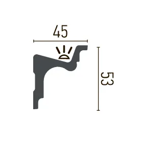 Гладкий карниз Gaudi Decor P 953 (2.44м)