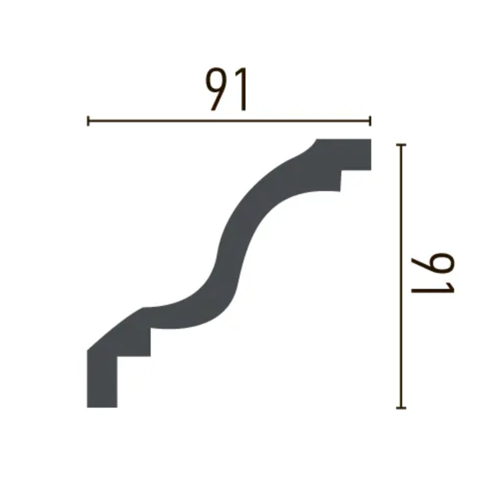 Smooth cornice Gaudi Decor P 2055 (2.44m) Flexi