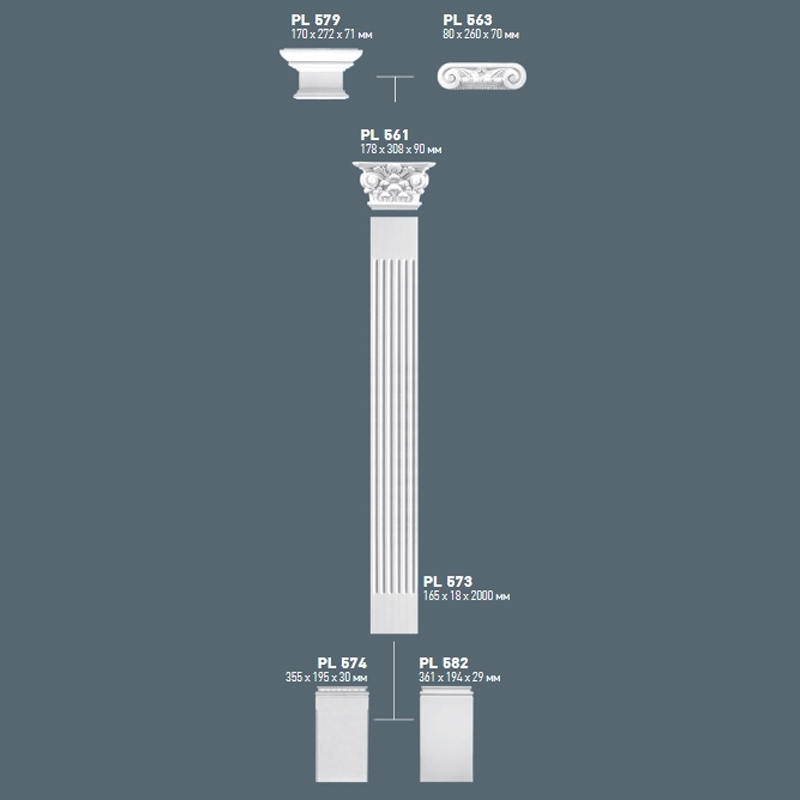 Pilaster Gaudi Decor PL 579 capital